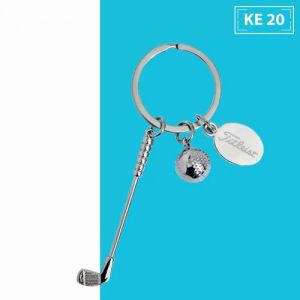 LLAVERO  METAL COLGANTE DE GOLF  INCLUYE GRABADO LASER